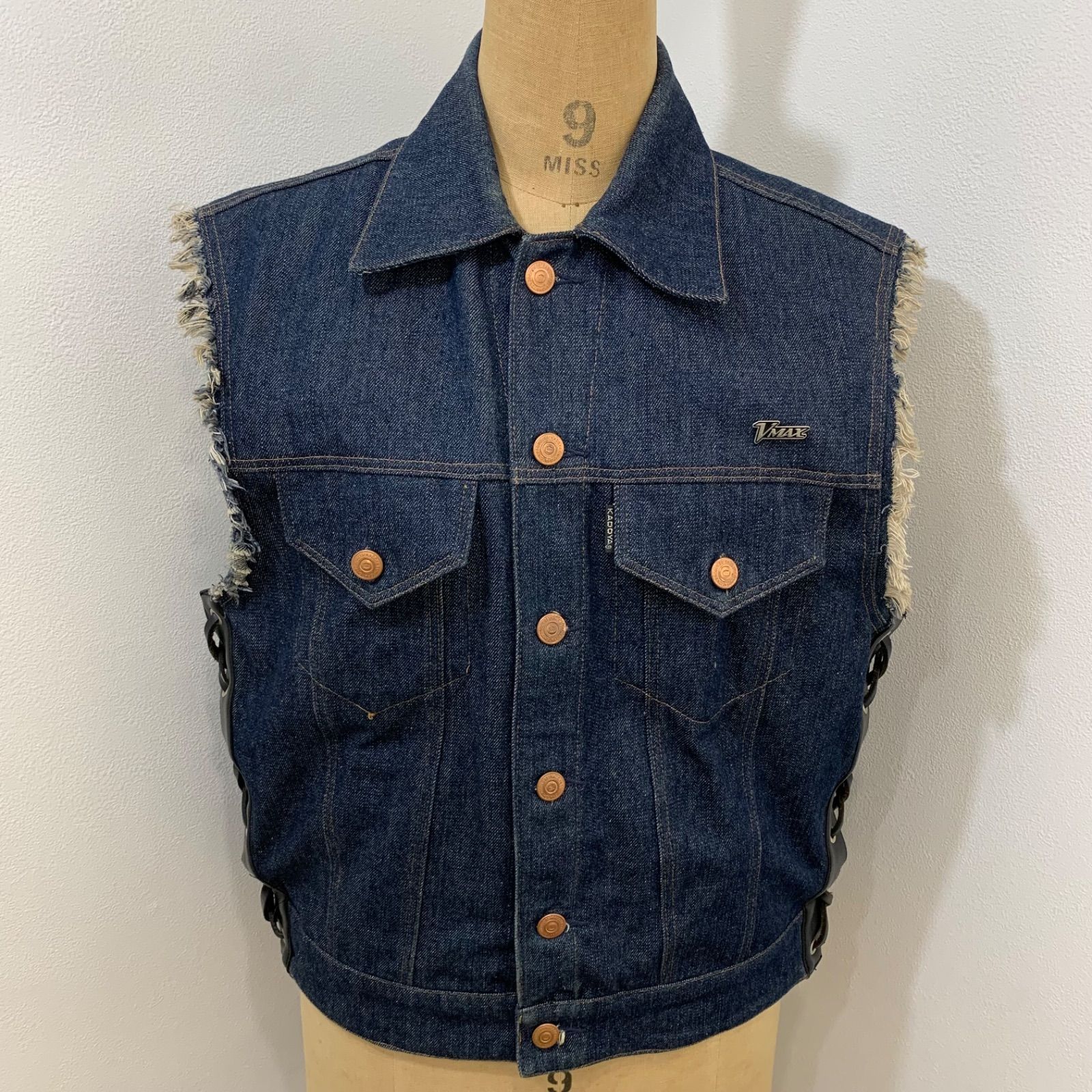 KADOYA デニムベスト LL レザー