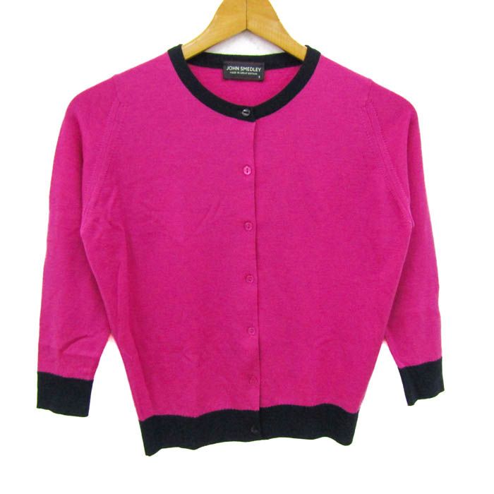 JOHN SMEDLY 7分袖クルーネックカーディガン ジョン スメドレー 七分袖クルーネックカーディガン／当社限定カラー