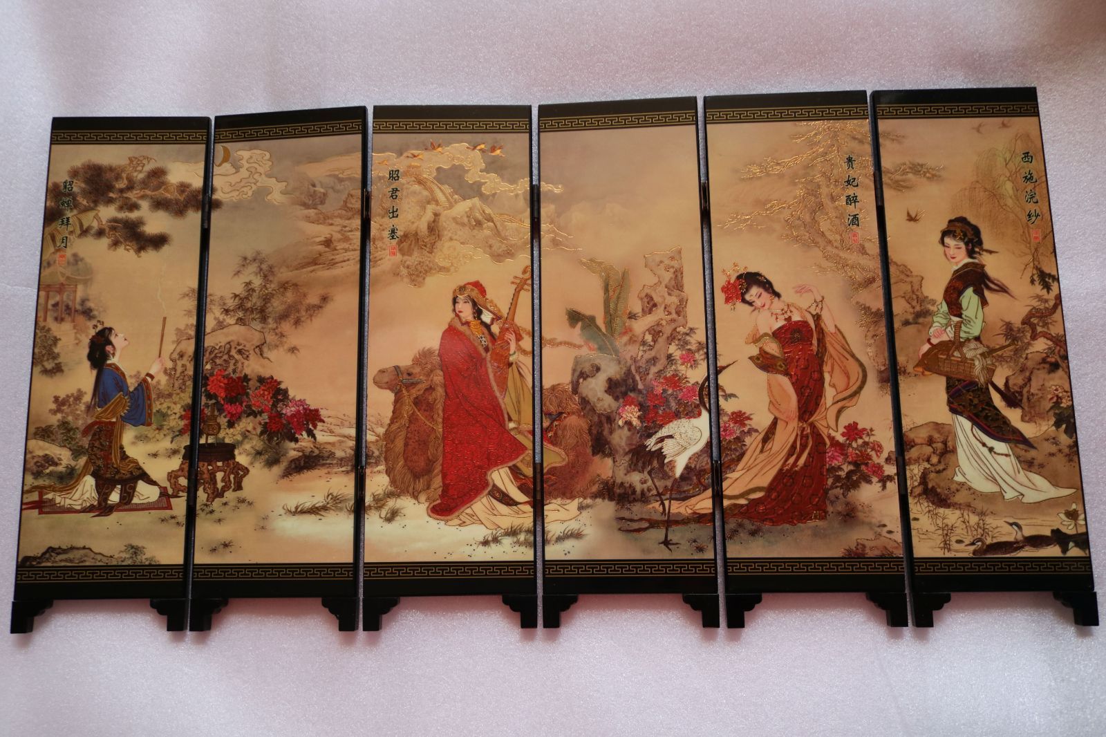 e□中国古代□ 四大美女 小屏風 | インテリア - メルカリ
