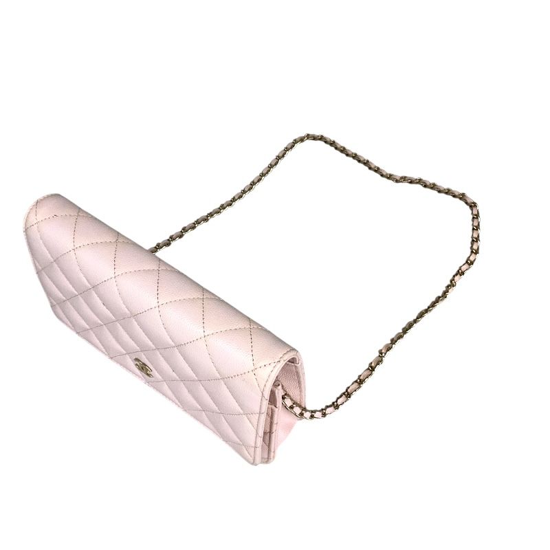 CHANEL　マトラッセ チェーン ウォレット キャビアスキン　ピンク CHANEL シャネル マトラッセチェーンウォレット ピンク/SV