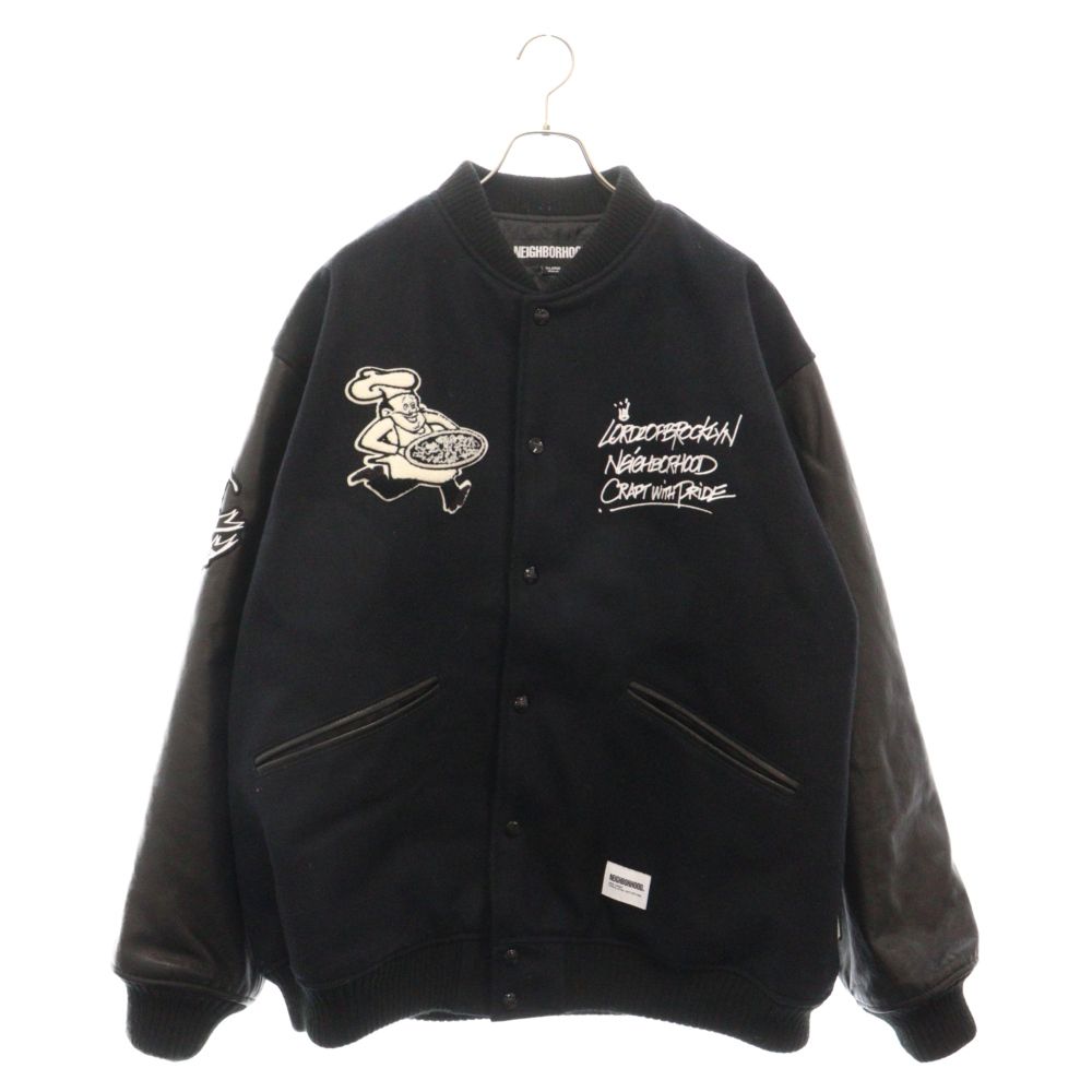 NEIGHBORHOOD (ネイバーフッド) 23AW LORDZ OF BROOKLYN STADIUM JACKET ロータスオブブルックリン スタジアムジャケット ブラック 232SZNH-JKM01S