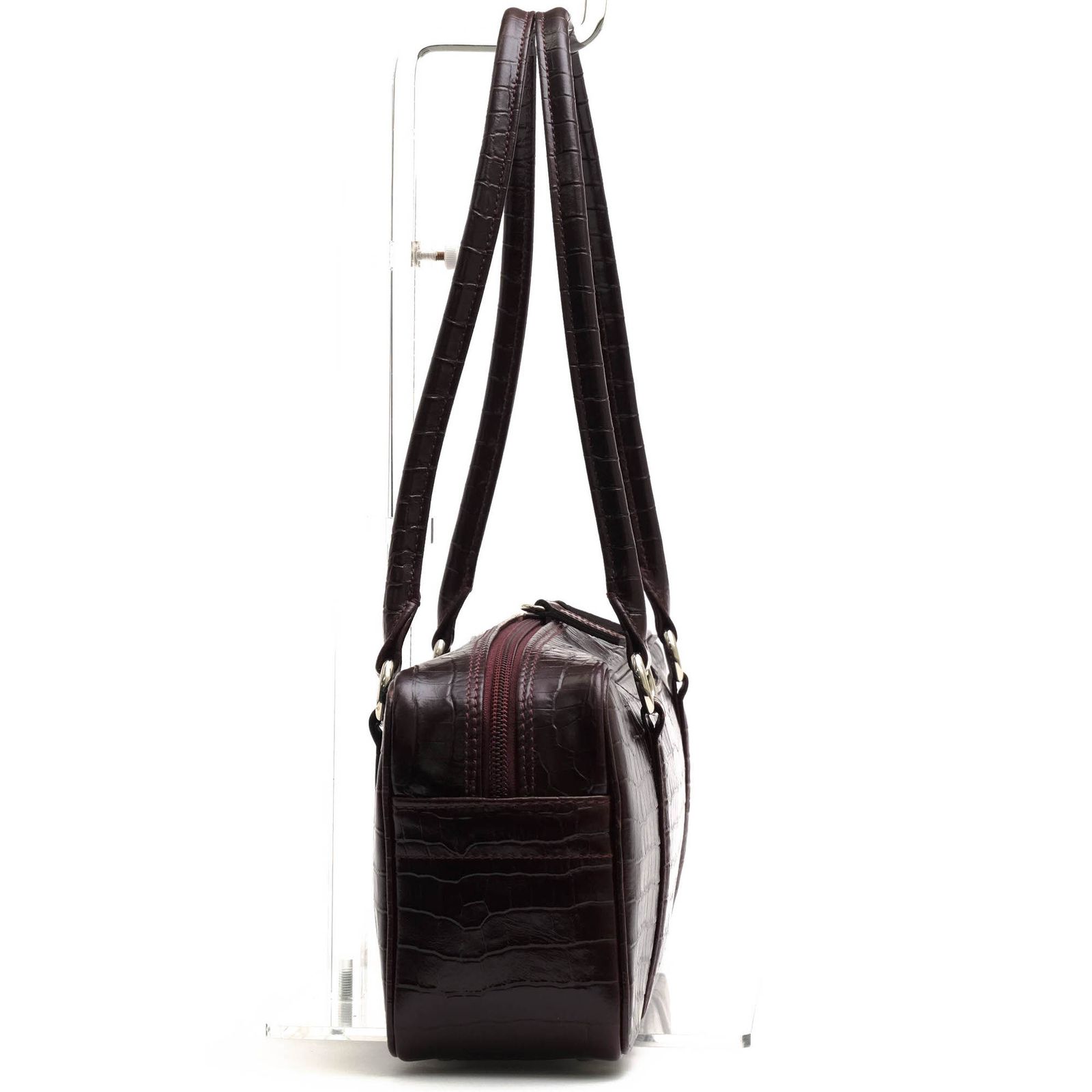 HAMANO 濱野 ハマノ ハンドバッグ レジェクロコ サイドボストン 牛革 ミニボストン クロコ型押し 肩掛け ワンショルダーバッグ