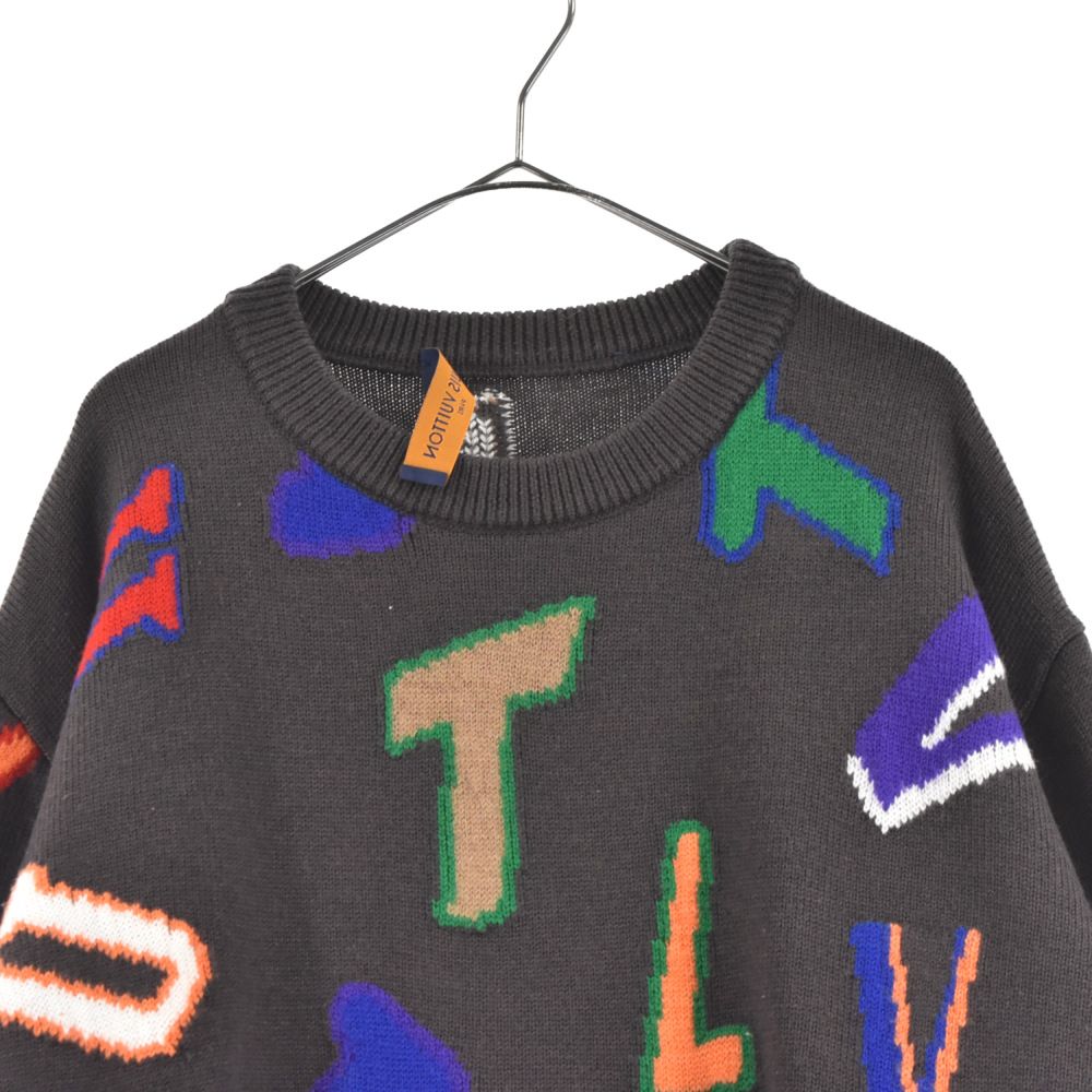 LOUIS VUITTON (ルイヴィトン) 21AW×NBA Letters Crewneck エヌビーエー コラボレター クルーネック  ニットセーター ブラウン RM212M ZLL HLN10W - メルカリ