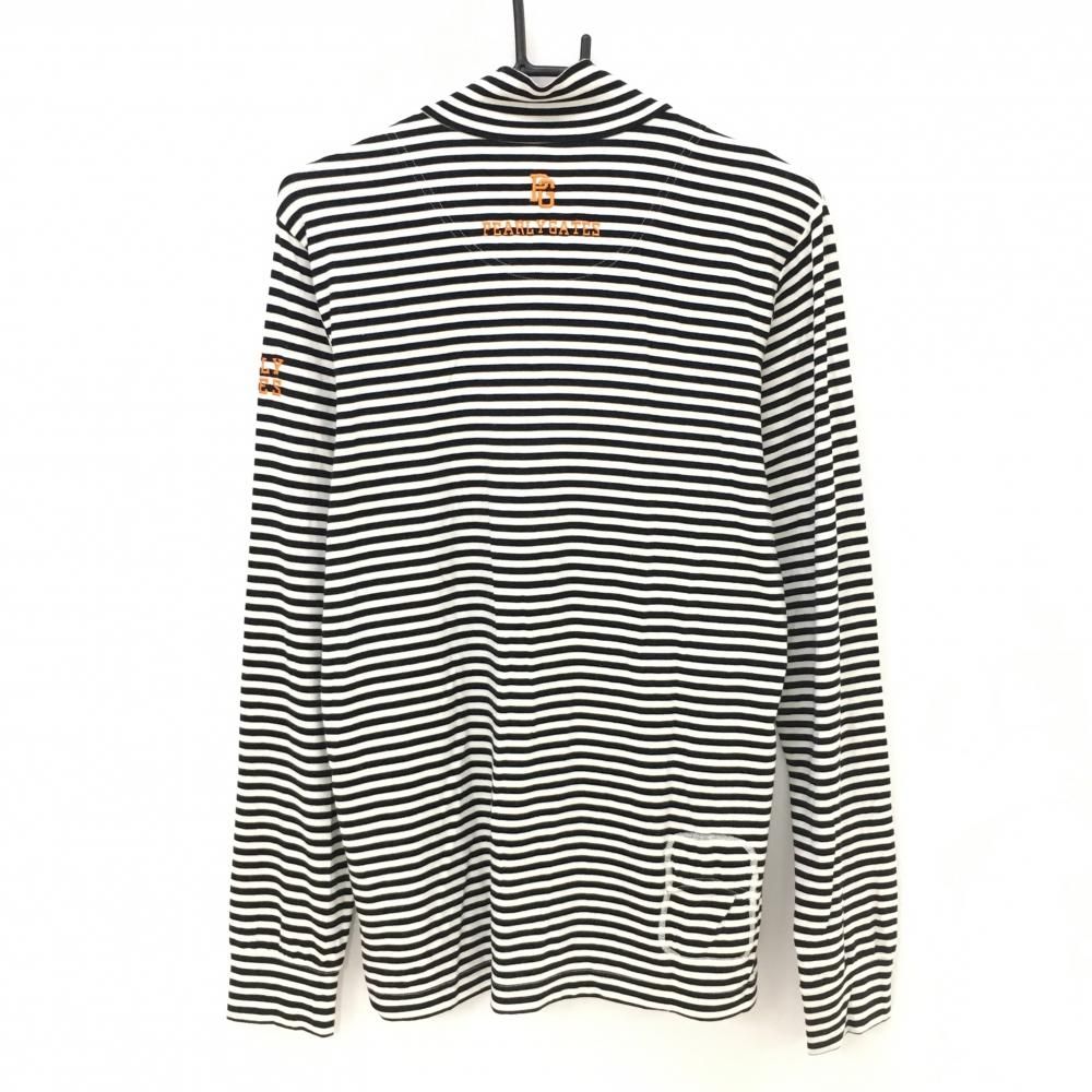 美品】パーリーゲイツ 長袖ハイネックシャツ 白×ダークネイビー 美品】パーリーゲイツ 長袖ハイネックシャツ 白×ダークネイビー