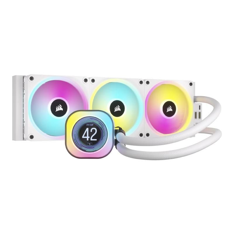 CORSAIR iCUE LINK H150i LCD AIO 水冷式 CPU クーラー - QX120 RGB ファン|IPS LCDスクリーン付き - 360mm ラジエーター Intel L