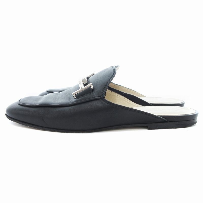 トッズ TOD'S ダブルT レザー ミュール ミュール サンダル 36 トッズ TOD'S ダブルT レザー ミュール ミュール サンダル 36