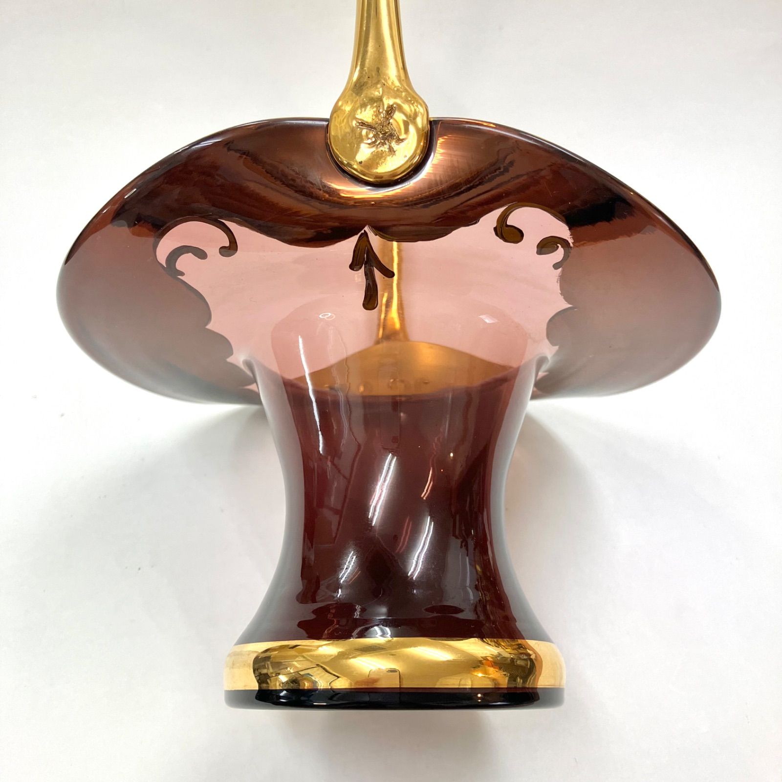 上美品⭐️ベネチアングラス-F】 『花器・バスケット』 ムラーノガラス