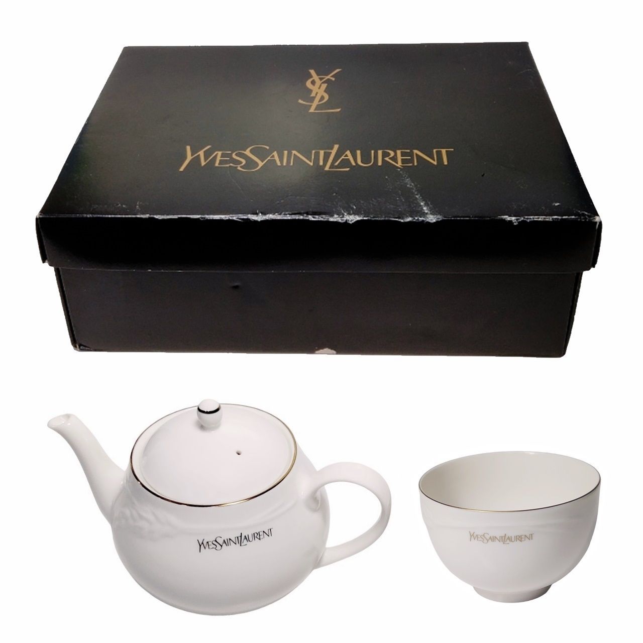 YVES SAINT LAURENT（イヴサンローラン）茶器セット YB-6530 急須1 湯呑5 セット 陶磁器 食器 茶器 コップ - メルカリ