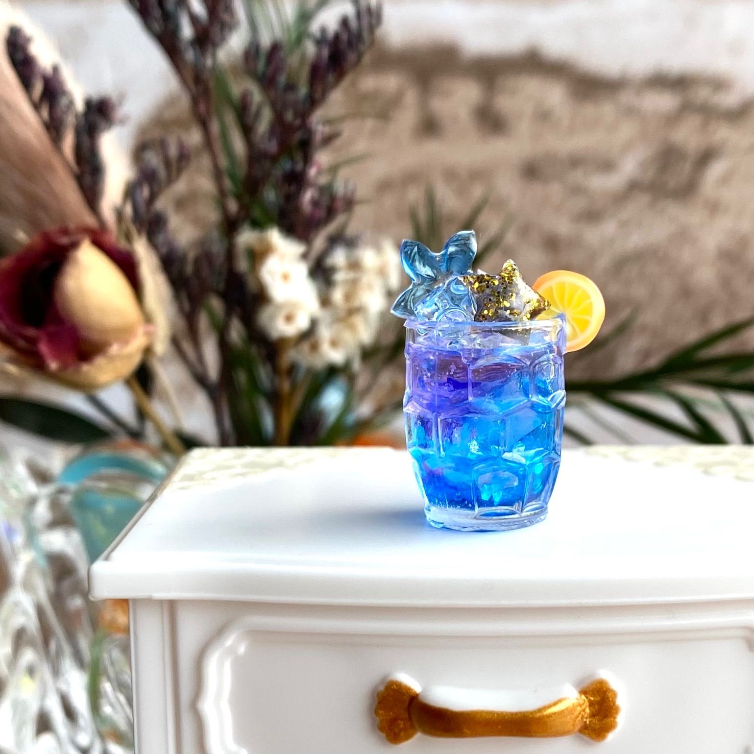 77 ＊夜空のカクテル＊ ミニチュア ドリンク ジュース 置物 飾り