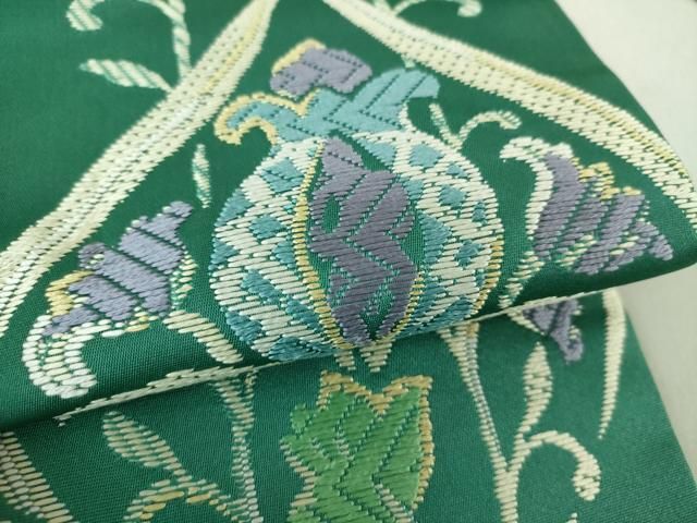 平和屋着物○西陣 川島織物 九寸開き名古屋帯 動物吉祥更紗文