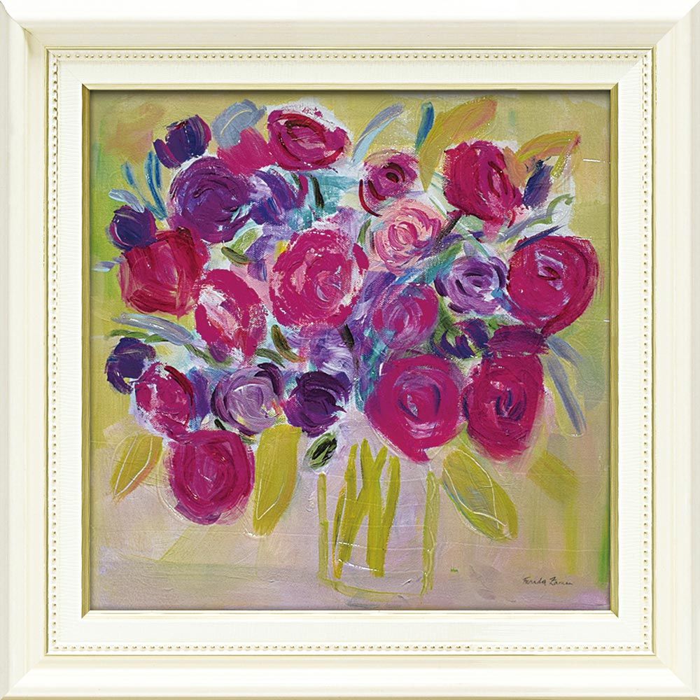 優しく包み込む本物の油彩画 】「薔薇」F4号 井上孝義画伯作品 抽象