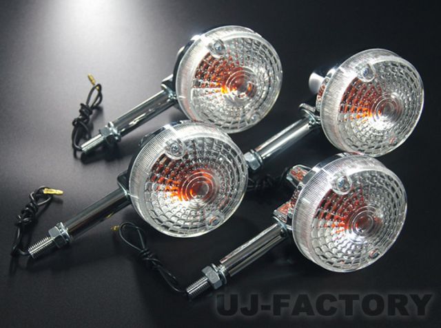 【送料無料】マッドマックス SUZUKI GS400 / GS550 / GS750 / GS1000 純正タイプ ウインカー ショートステー クリア 4個セット （20-3344JW-4) MADMAX MAD MAX