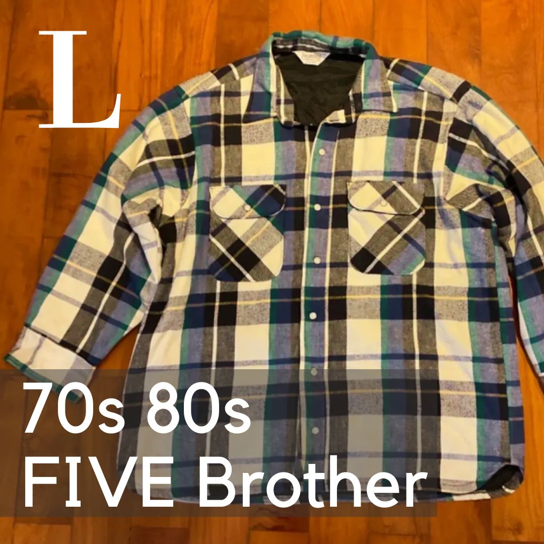 70s 80s FIVE BROTHER ネルシャツ USA製 Lサイズ