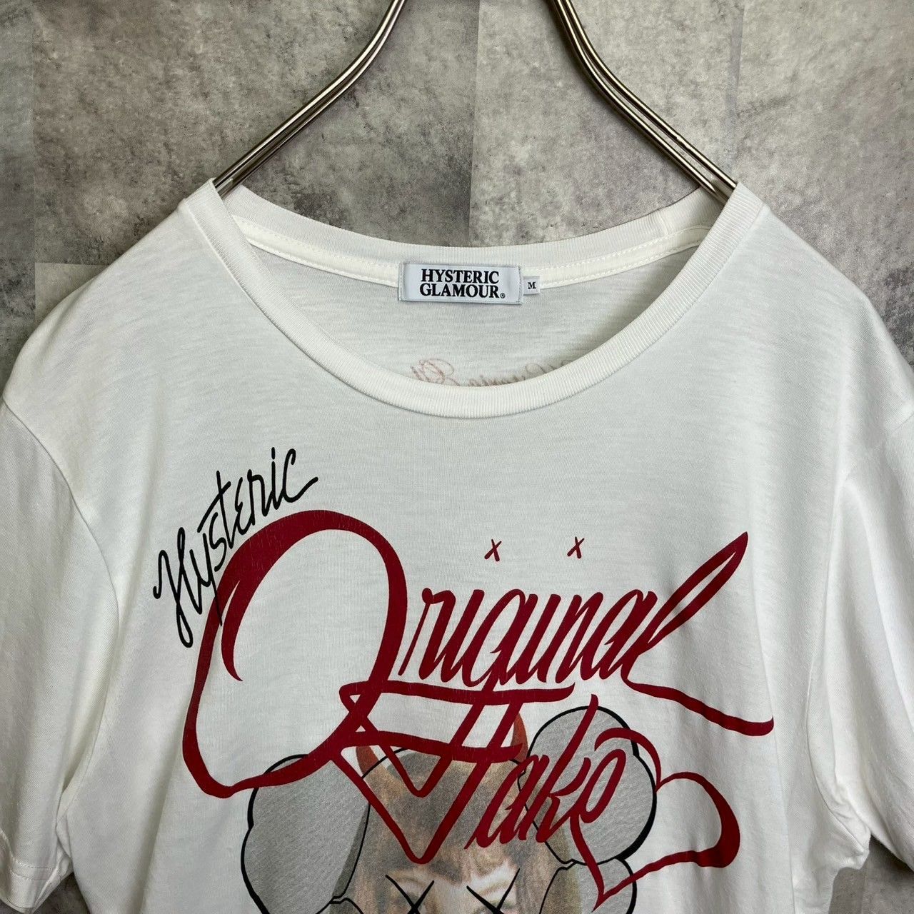 HYSTERIC GLAMOUR ヒステリックグラマー ヒスガール 白Tシャツ ヒステリックグラマー×カウズ×オリジナルフェイク Tシャツ ヒスガール