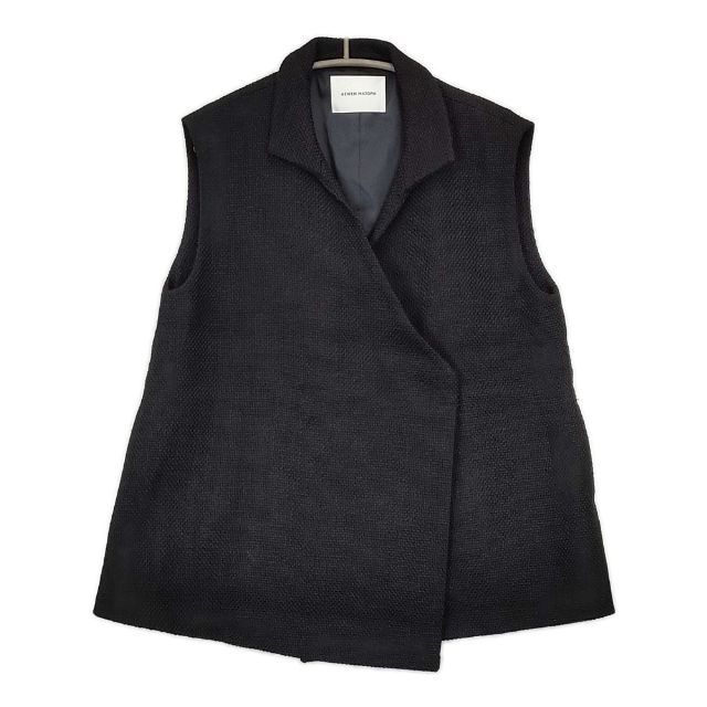 AEWEN MATOPH ツイードノースリーブジャケット ベスト ジレ 定価46200円 8722-299-0023 ジャケット 23aw ブラック レディース イウエンマトフ 5-0906T∞