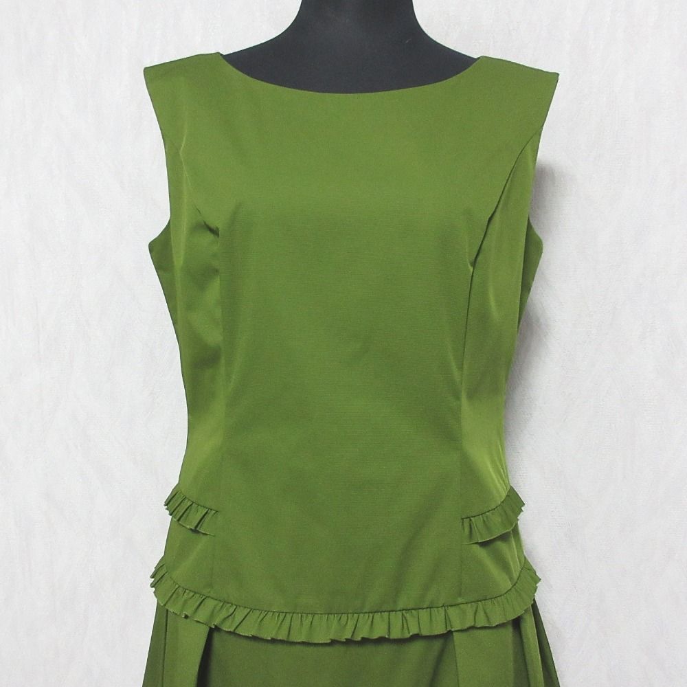 美品 Rene ルネ ベーシック ノースリーブ フリルワンピース 5636080 36 