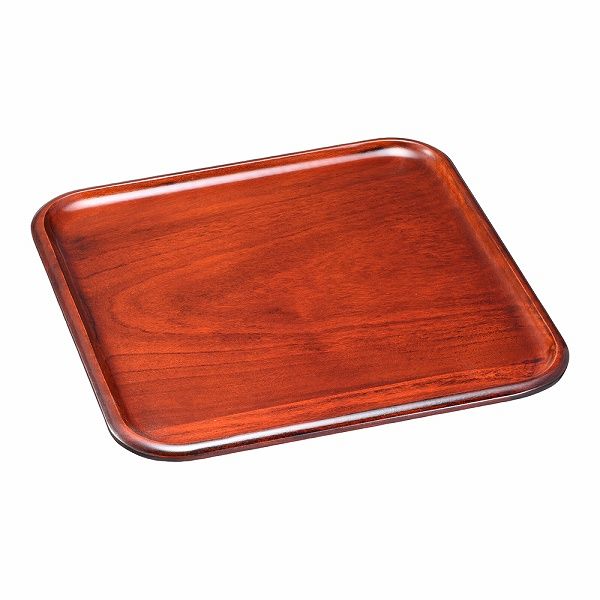 木製正角盆(ｳﾚﾀﾝ塗装) SB-505 小【お盆】【トレイ】【トレー