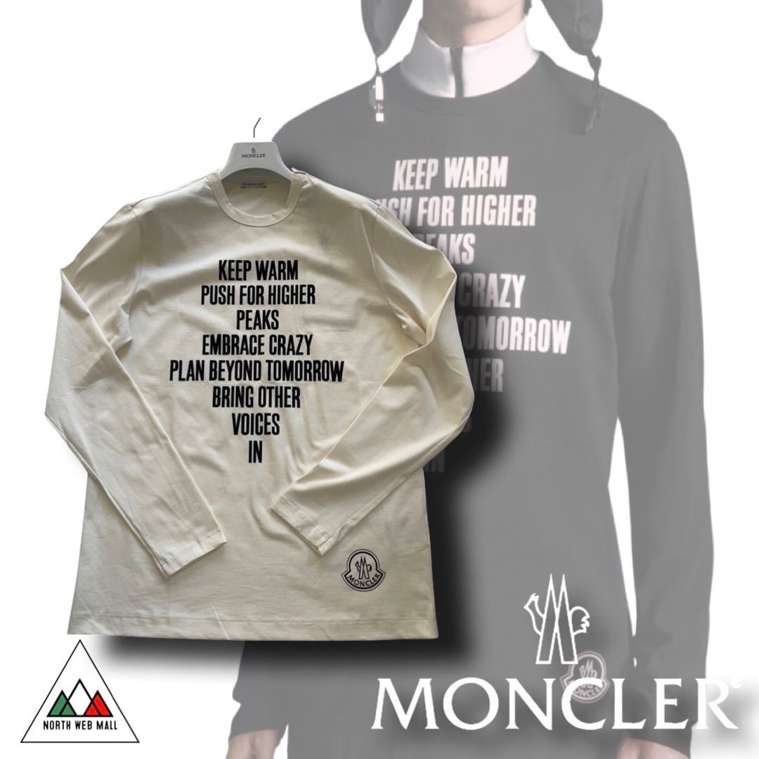 Moncler 2021AWレタリング入りロンT ivory - NORTH WEB MALL - メルカリ