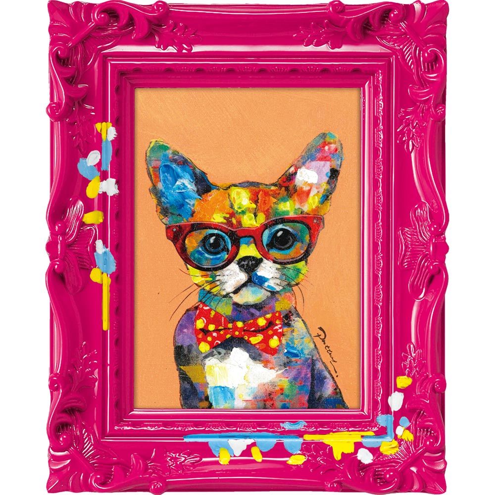 版画 動物 猫 おしゃれ 美品 リトグラフ 版画作品 白樺林と白猫 お洒落