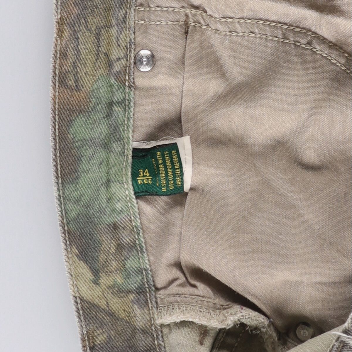 古着 カベラス Cabelas 迷彩柄 リアルツリーカモ テーパードデニムパンツ メンズw34相当 eaa545573 KIN-KAAI_COM