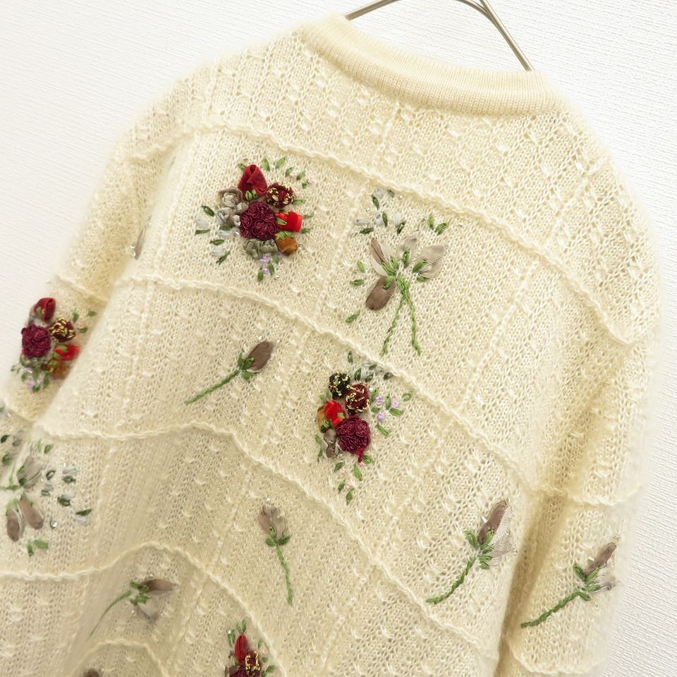 ATELIER SAGAN アトリエサガン ニットカーディガン ロング 花