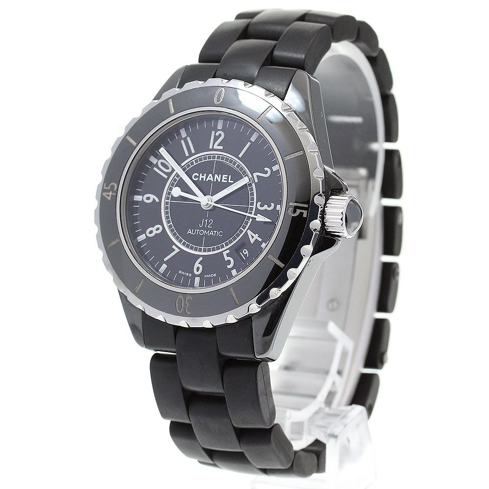 シャネル CHANEL H0684 J12 黒セラミック 38MM ラバーブレスレット 
