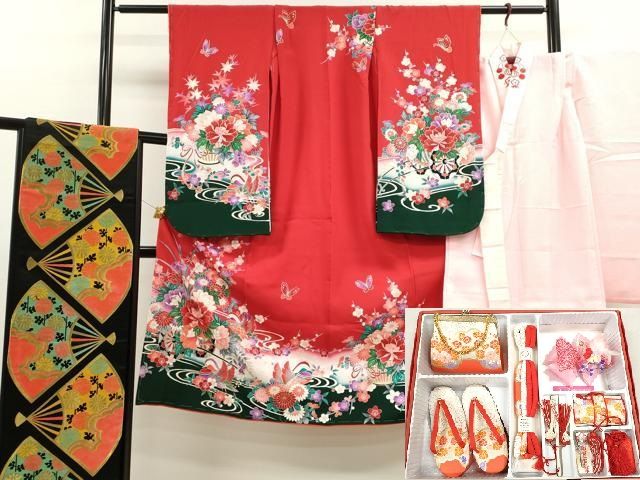 平和屋着物[]七五三 女の子 7歳 祝着 四つ身 長襦袢・袋帯