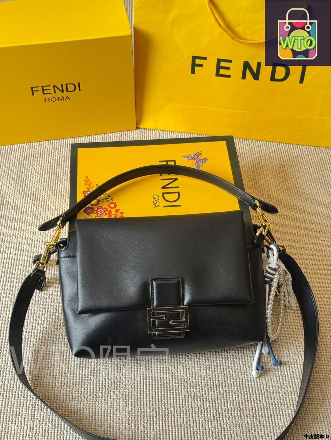 FENDI＊Mamma Baguette Largeマンマ・バゲット ラージ＊送料込 Bag】FENDI Mamma Baguette Large Shoulder Bag Leather Black