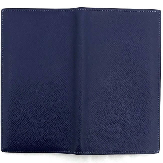 エルメス 二つ折り 長財布 フレミング ネイビー 美品 札入れ レザー 