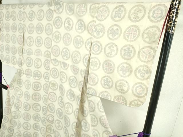 平和屋本店□極上 本場結城紬 重要無形文化財 100亀甲 吉祥丸文 逸品