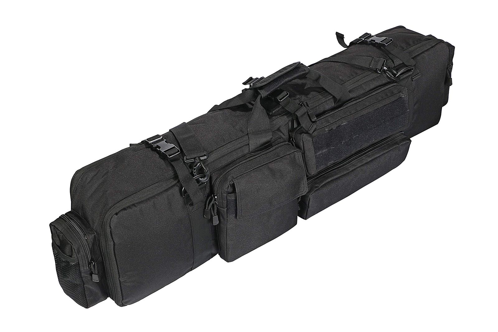 ガンケース 大容量 W100cm 2本 2丁 収納 ライフル ケース ソフト サバゲー カメラ 三脚 釣り などにも ハンドガン ダブル (ブラック)ビジネス バッグ メンズ レディース 3way リュック 大容量 ショ