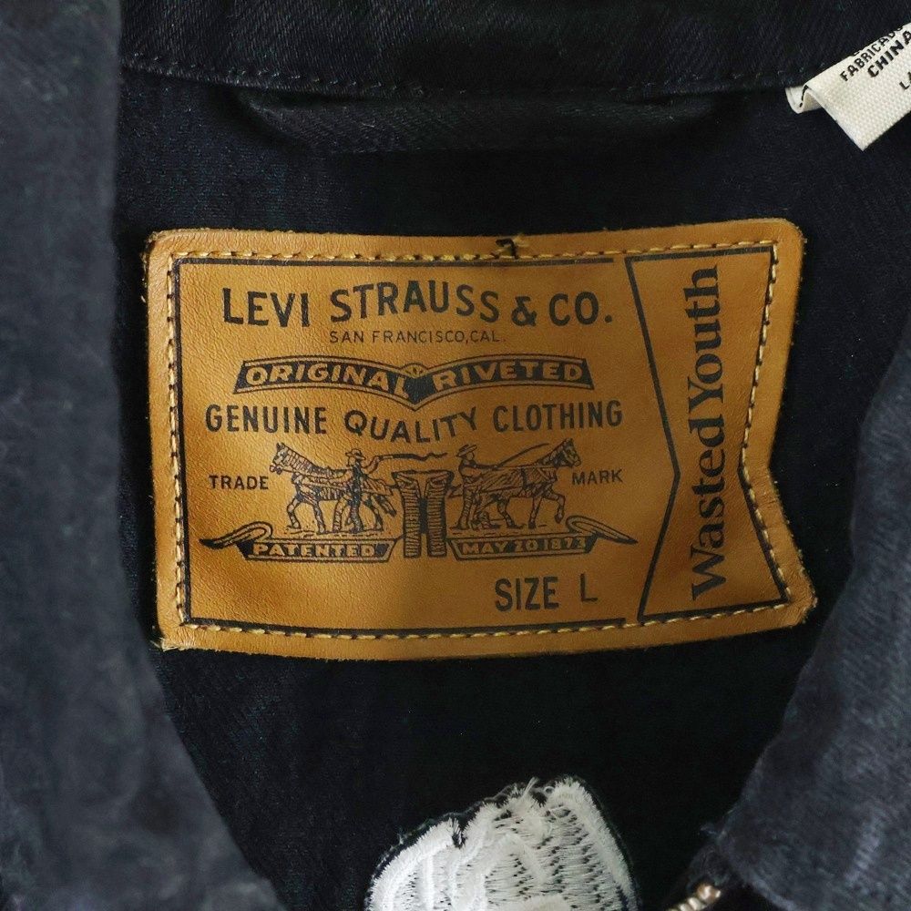 Levi s リーバイス ×Wasted Youth フロントロゴ刺繍 ジップアップ デニムジャケット PC9-A2247-0000 ブラック KANDAIZUMI_COM