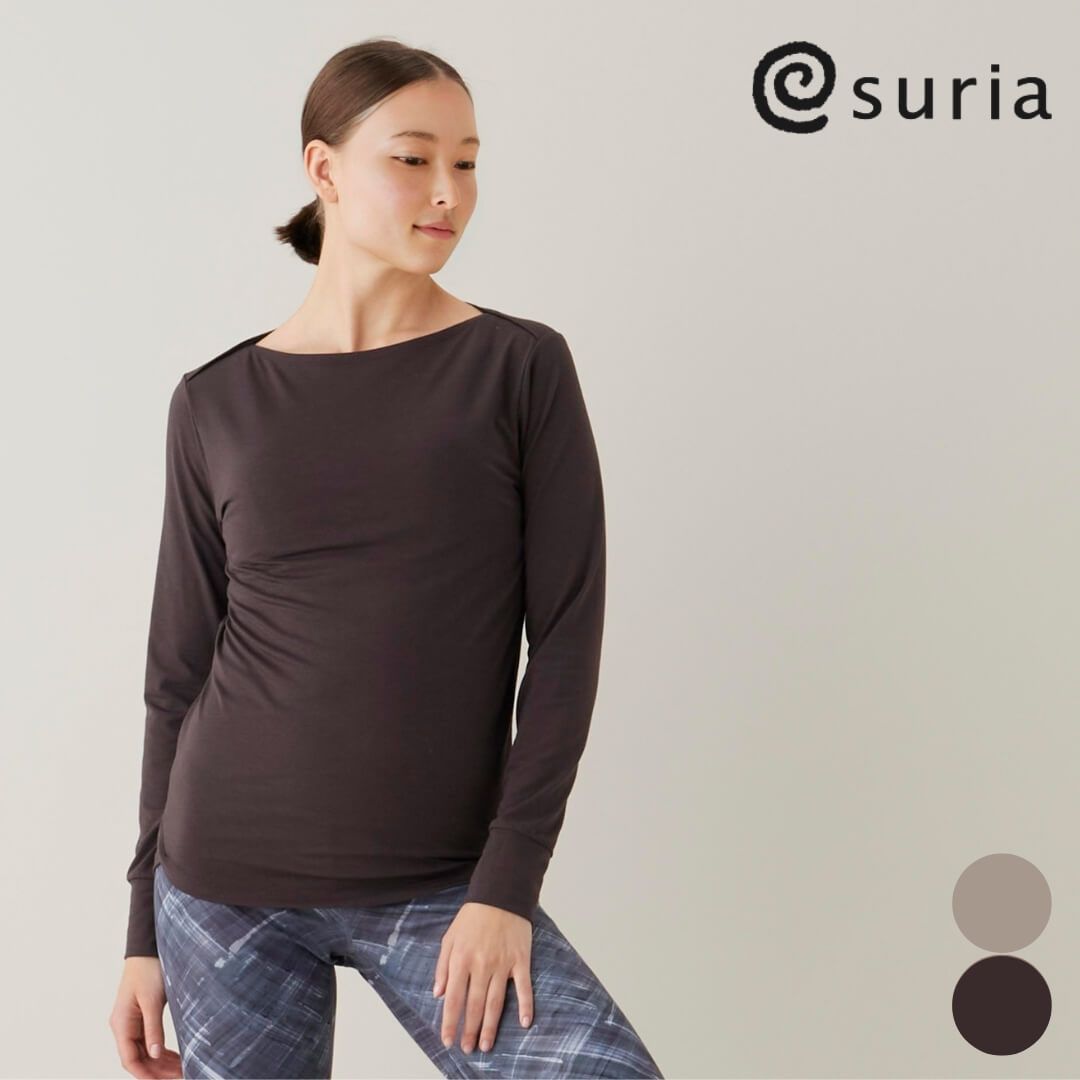 suria ヨガウェア トップス スリア ラフィネトップ su-t800 フリーサイズ 長袖tシャツ レディース ピラティス トレーニングウェア
