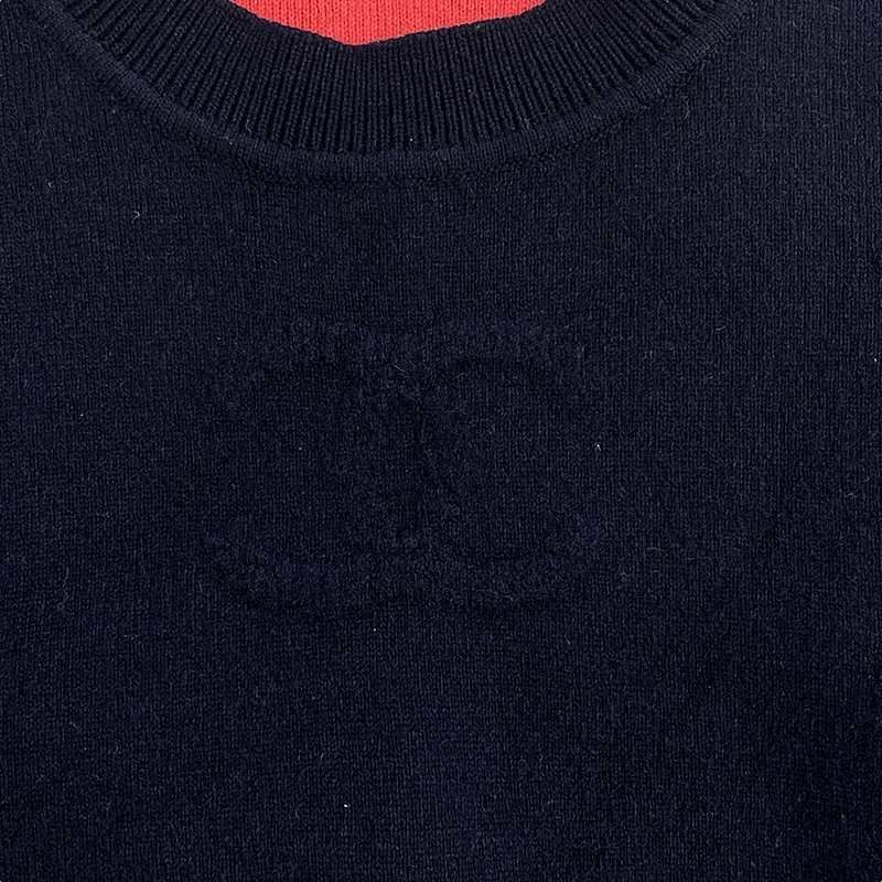 GUCCI / グッチ | P70525K / カシミヤ ココマーク ロゴ クルーネック ニット プルオーバー | S | ネイビー | レディース GUCCI / グッチ | P70525K / カシミヤ ココマーク ロゴ クルーネック