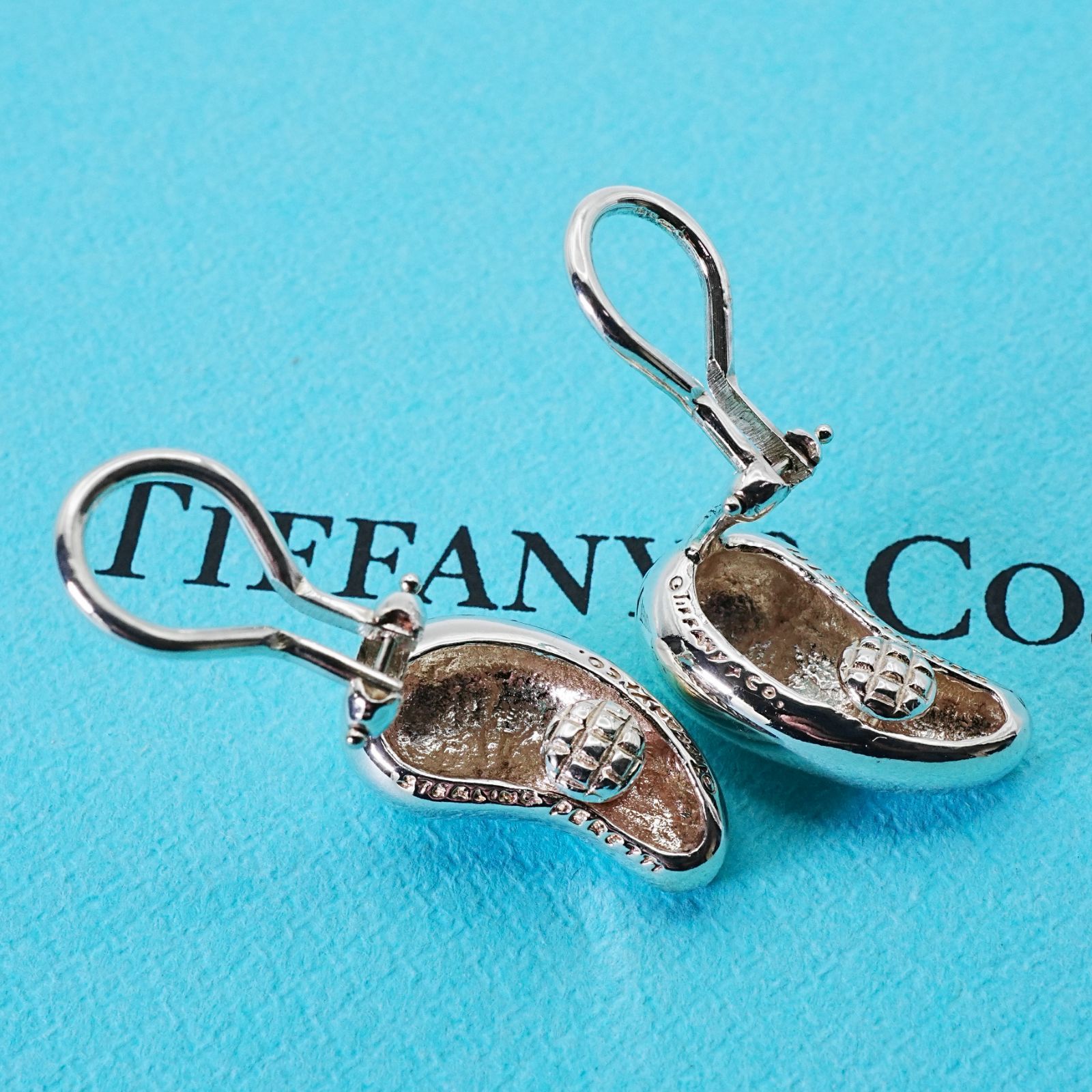 極美品 オールドティファニー ティアドロップ イヤリング シルバー/25