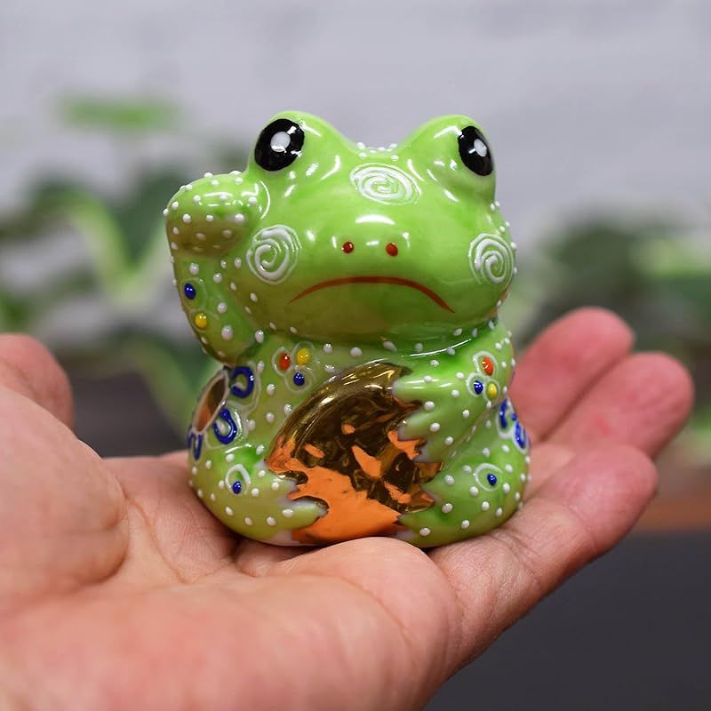 カエル 置物 九谷焼 小判かえる 盛 陶器 縁起物 風水 アイテム 0