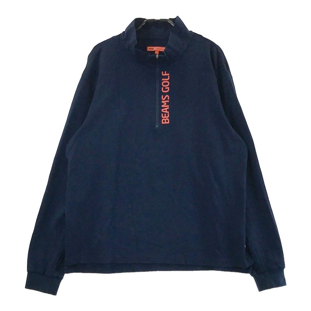 サイズ：XL BEAMS GOLF ビームスゴルフ  ハーフジップ 長袖Tシャツ  ネイビー系 [240101422259] ゴルフウェア メンズ ストスト サイズ：XL BEAMS GOLF ビームスゴルフ ハーフジップ 長袖T