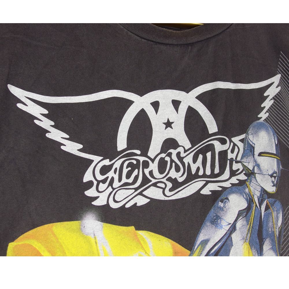 185 AEROSMITH エアロスミス Tシャツ 美品 USA製 ブラック Lサイズ 