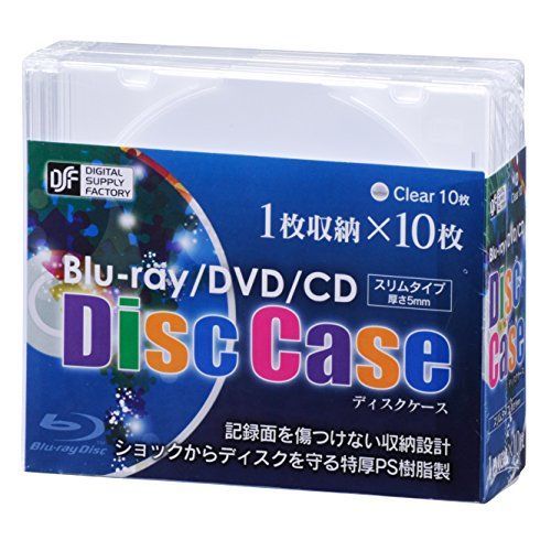 オーム(OHM) ブルーレイ対応スリムケース10Pクリア