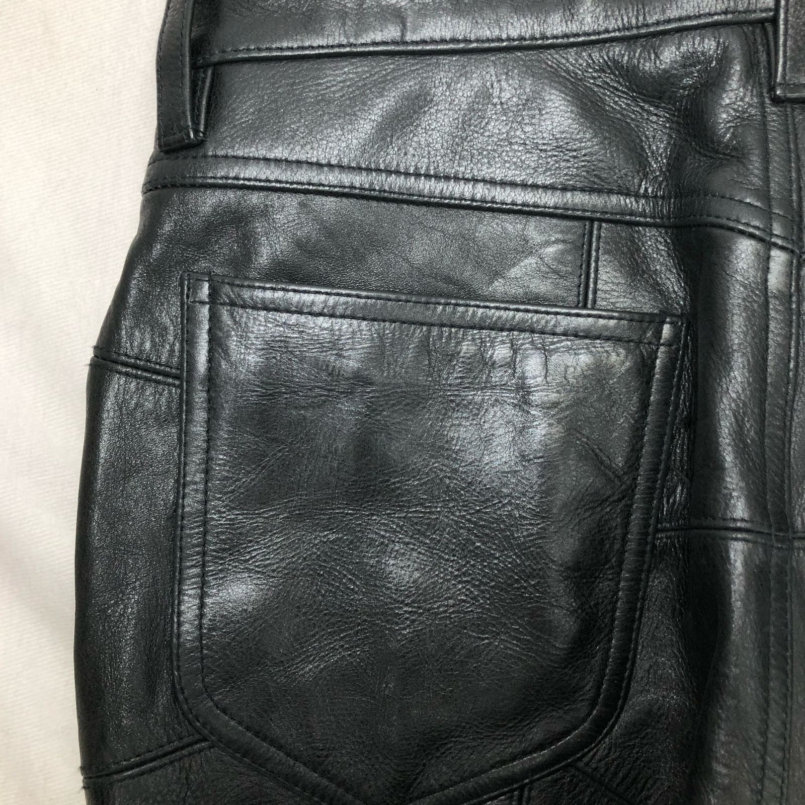 Lee RIDERS リー　ライダース　レザー パンツ 牛革　size28 美品 Lee RIDERS リー ライダース パッチワーク レザー パンツ