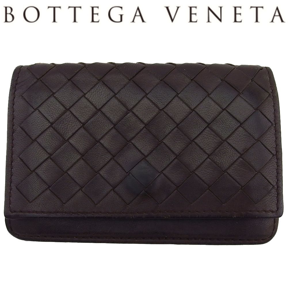【極美品】 ボッテガヴェネタ コインケース イントレチャート ブラウン 付属品有 BOTTEGA VENETA ボッテガヴェネタ ブラウン系 こげ茶 イントレ