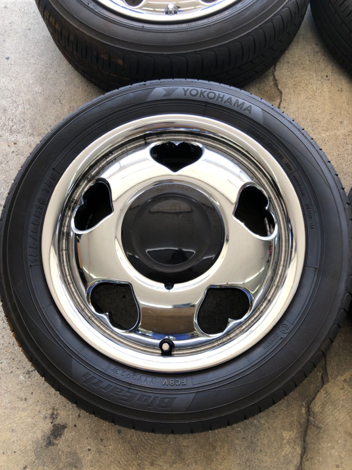 オープンハート 155 65R14 5J 45 軽自動車 サマータイヤ アルミホイールset G-corporation