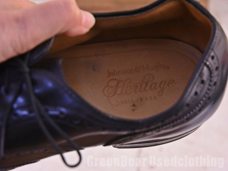 USA製 Johnston&Murphy ビンテージ ウィングチップシューズ 良い味 黒  