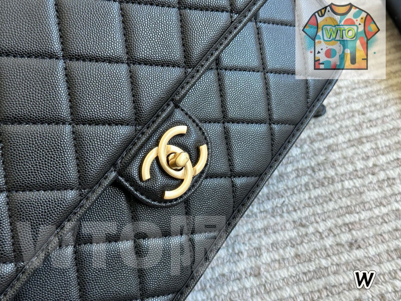 未使用/着画追加CHANEL/シャネル/キャビア/黒/ ウエストバッグ/ポーチ/ CHANEL 22K キャビアスキン バックパック ? 31×26cm [本日特価