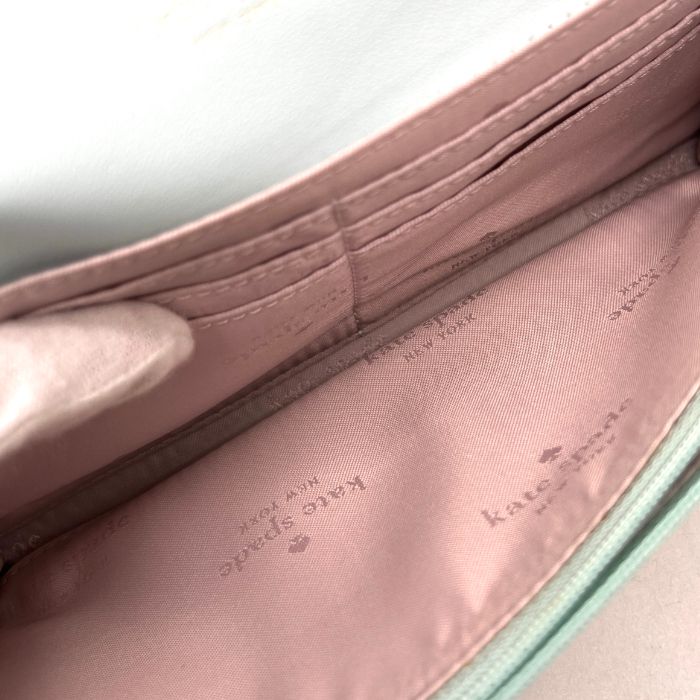 美品】kate spade ケイト スペード ロゴ レザー ショルダー ウォレット 