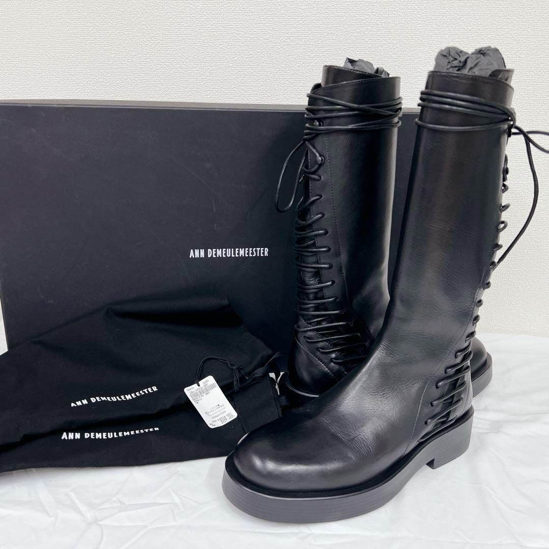 ann demeulemeester ロング ブーツ ANN DEMEULEMEESTER ブラックロング