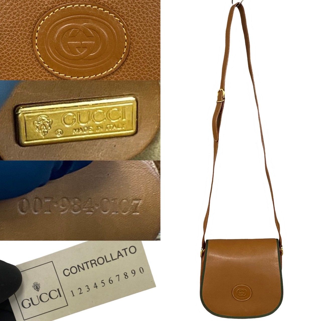極 美品 保存袋 付き GUCCI オールドグッチ ヴィンテージ シェリー