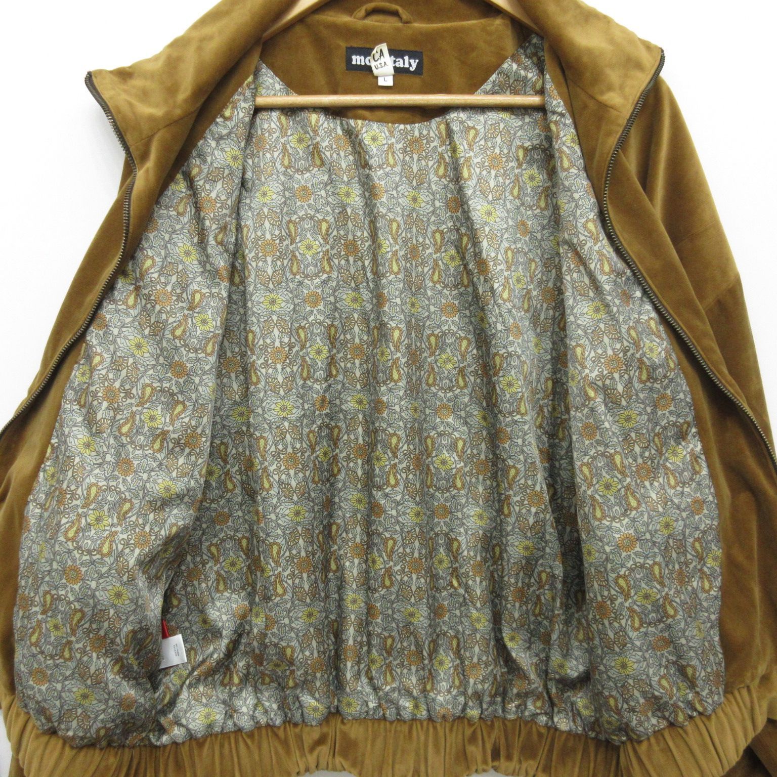 monitaly モニタリー ベロア ブルゾン ダブルジップ Lサイズ BROWN 