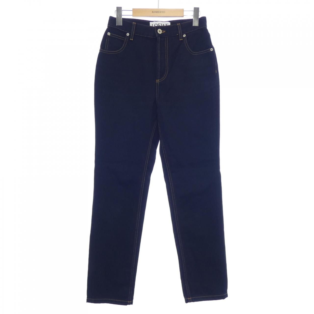 【希少】LOEWE ジーンズ　Navy CulotteJeans デニム　ロエベ 楽天市場】ロエベ LOEWE ボタンフライジーンズ ブルー