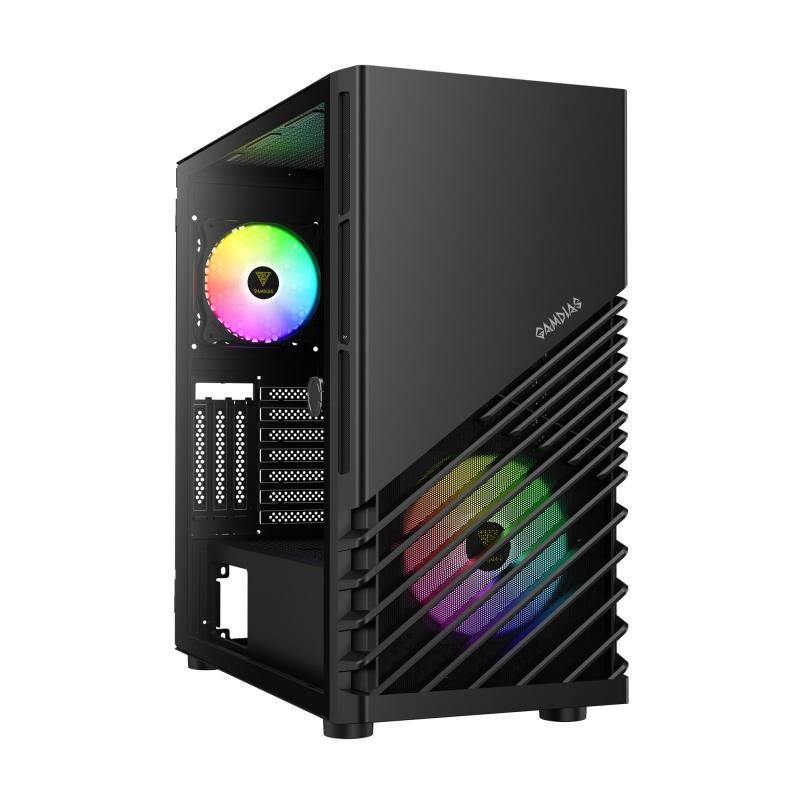 GAMDIAS アーガス M4 エアフロー 和らげ ガラス ミッドタワー ATX ケース - 高気流 - ケーブル マネジメント システム - 広々としている インテリア - 120 と 140mm
